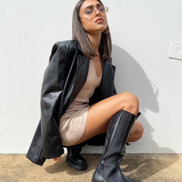 PRINCESS POLLY JOCELYN FAUX LEATHER BLAZER - Picture 3 of 3